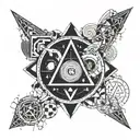 random geometric shapes by pink floyd tattoo design idea