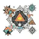 random geometric shapes by pink floyd tattoo design idea