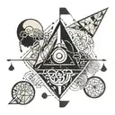 random geometric shapes by pink floyd tattoo design idea