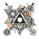 random geometric shapes by pink floyd tattoo design idea