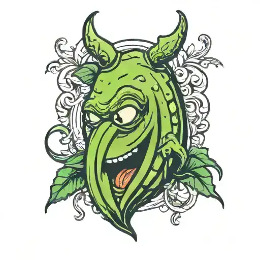 sad pickle tattoo design idea