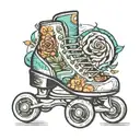 derby rollerskate tattoo design idea