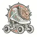 derby rollerskate tattoo design idea