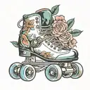 derby rollerskate tattoo design idea