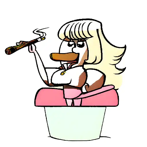 Maltese dog in cartoon style smoking a cigar tattoo design idea