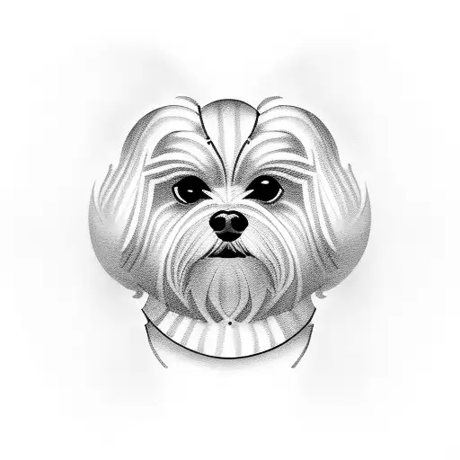 maltese dog tattoo design idea