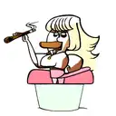 Maltese dog in cartoon style smoking a cigar tattoo design idea