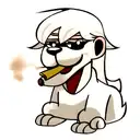 Maltese dog in cartoon style smoking a cigar tattoo design idea