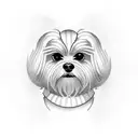 maltese dog tattoo design idea