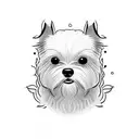 maltese dog tattoo design idea