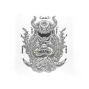 8 bit monster computer tattoo design idea