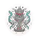 8 bit monster computer tattoo design idea