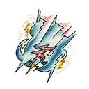 Lightning Bolt and thunder cloud tattoo design idea