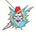 Lightning Bolt and thunder cloud tattoo design idea