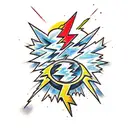 Lightning Bolt and thunder cloud tattoo design idea
