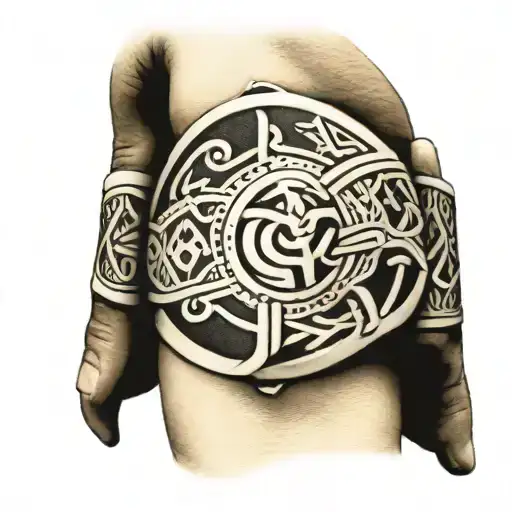 hand band tribal patterns tattoo design idea