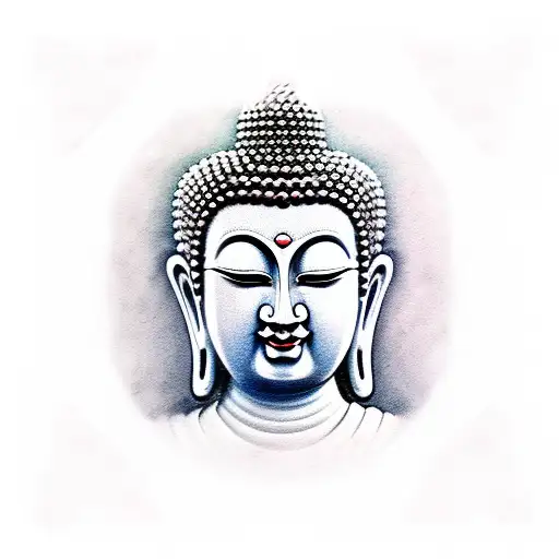 buddha face tattoo design idea
