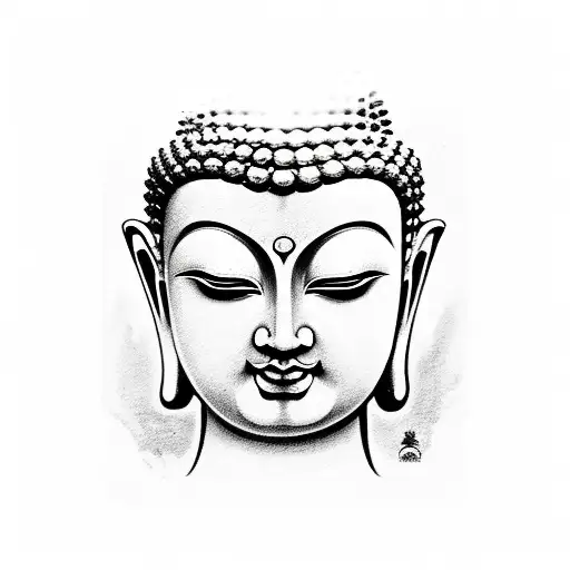 buddha face tattoo design idea
