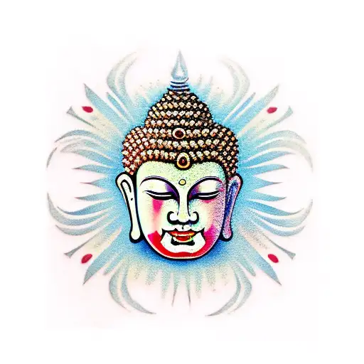 Buddha face tattoo design idea