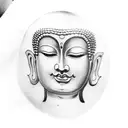 buddha face tattoo design idea