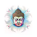 Buddha face tattoo design idea