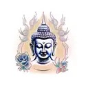 Buddha face tattoo design idea