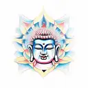 Buddha face tattoo design idea