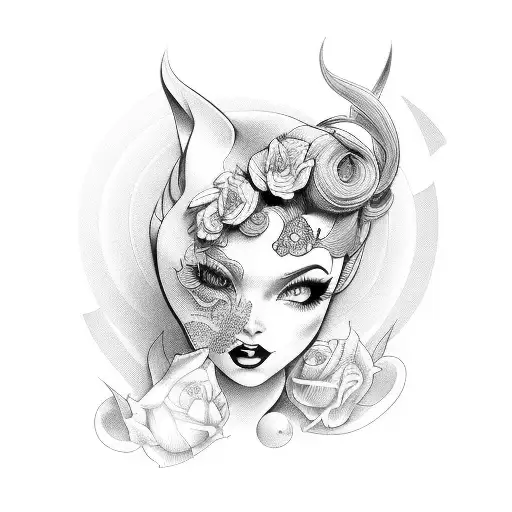 pinup tattoo design idea