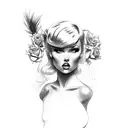 pinup tattoo design idea