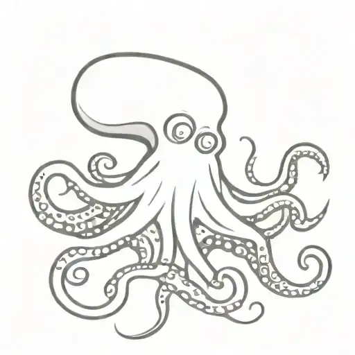 Octopus with shell tattoo design idea
