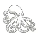 Octopus with shell tattoo design idea
