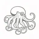 Octopus with shell tattoo design idea