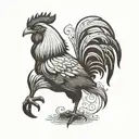 fighting rooster tattoo design idea