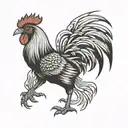 fighting rooster tattoo design idea