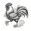 fighting rooster tattoo design idea