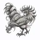 fighting rooster tattoo design idea