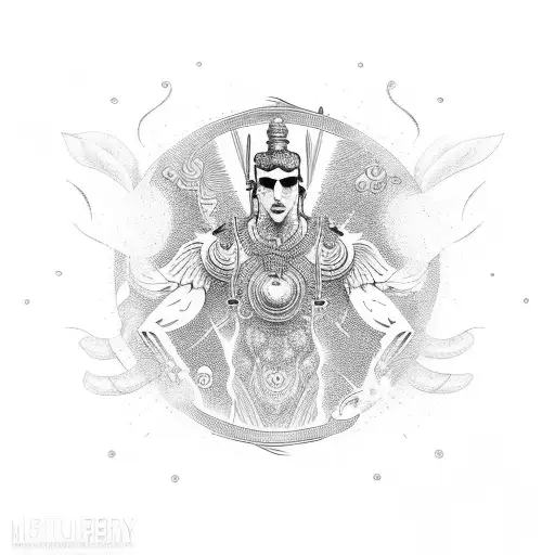 mercury god tattoo design idea