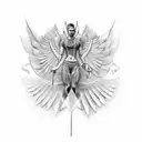 track and field  with hermes wings tattoo design idea