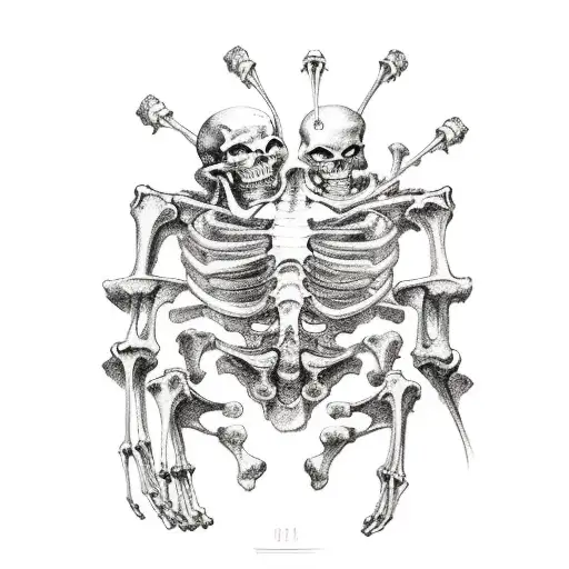 a book being held open with skeleton hands tattoo design idea