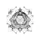 A celestial map with Gemini constellation and hidden raccoon elements tattoo design idea