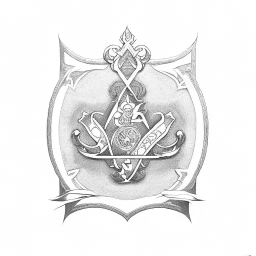 croix lorraine, fleur de lys  tattoo design idea