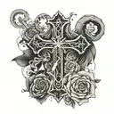 cross with words  tattoo design idea