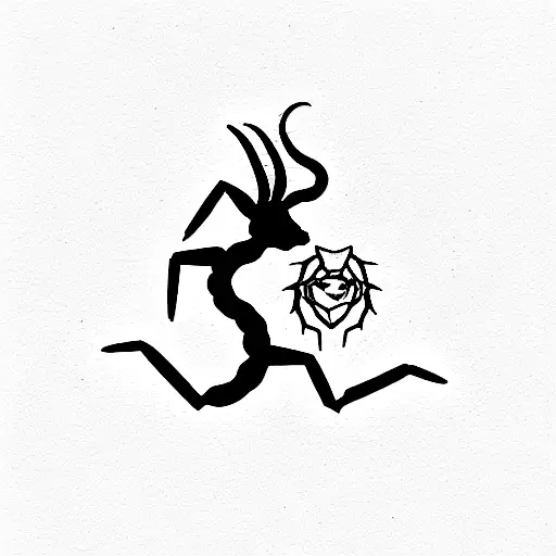 zodiac, Leo lion, Capricorn goat,  Scorpio scorpion tattoo design idea