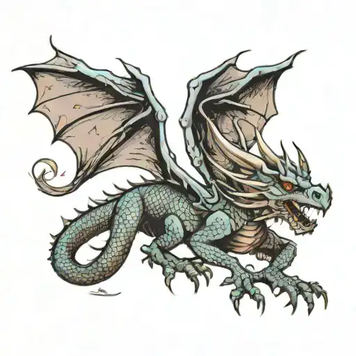 a dragon which is fuckin a slut tattoo design idea