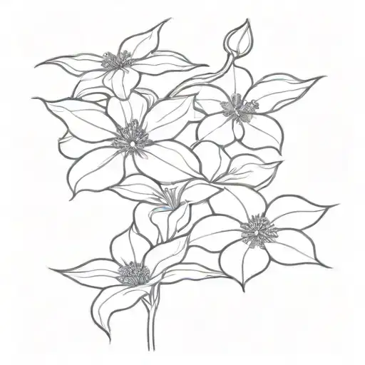 1 violet 1 poppy 1 morning glory 1 poinsettia bouquet tattoo design idea