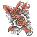 plain red arm band with flower tattoo tattoo design idea