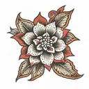 plain red arm band with flower tattoo tattoo design idea