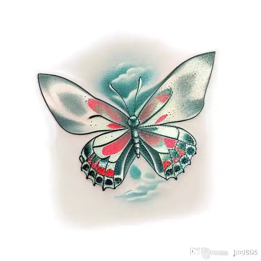 Butterfly black and gray tattoo design idea