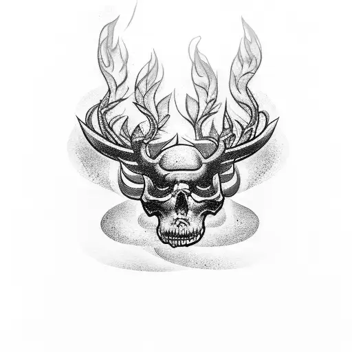 cuervo y candelabro tattoo design idea