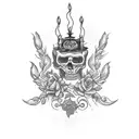 cuervo y candelabro tattoo design idea